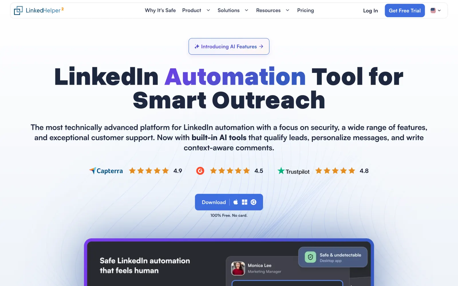 The Linked Helper homepage at linkedhelper.com